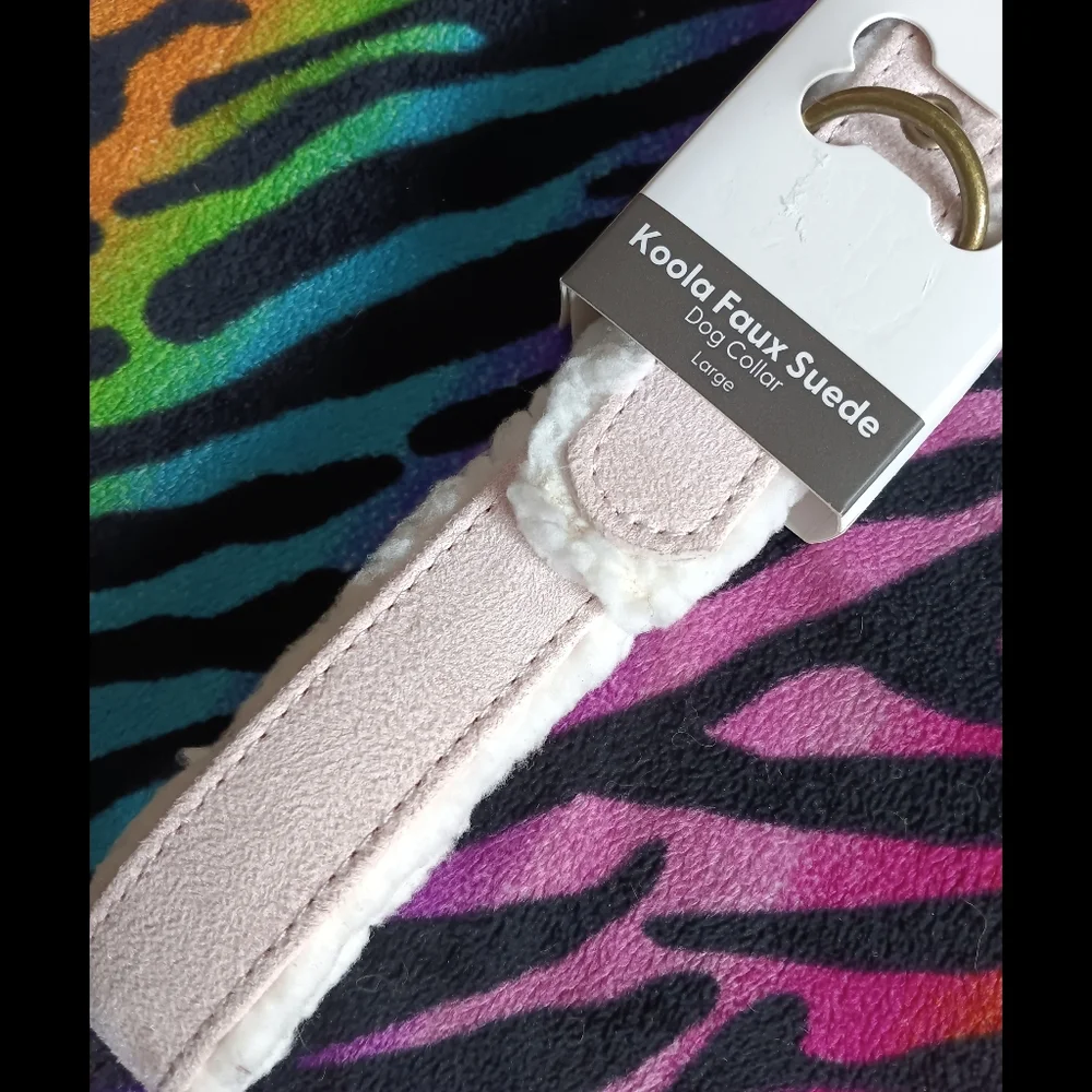 🩷 Koolaburra By Ugg Faux Suede Dog Collar Rose Smoke Pink Large Pet Sherpa